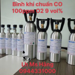 Bình khí chuẩn CO 100ppm O2 9 vol%