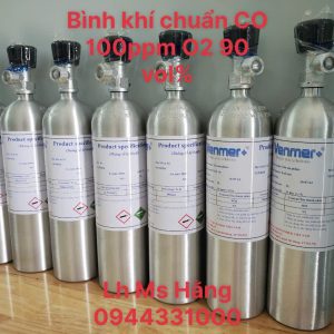 Bình khí chuẩn CO 100ppm O2 90 vol%