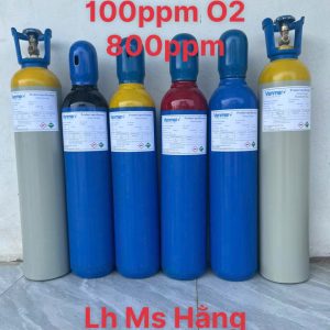 Bình khí chuẩn CO 100ppm O2 800ppm