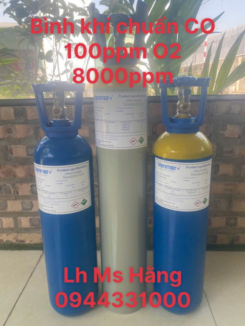 Bình khí chuẩn CO 100ppm O2 8000ppm