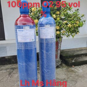 Bình khí chuẩn CO 100ppm O2 95 vol %