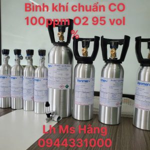 Bình khí chuẩn CO 100ppm O2 95 vol %