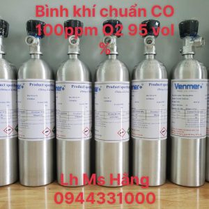 Bình khí chuẩn CO 100ppm O2 95 vol %