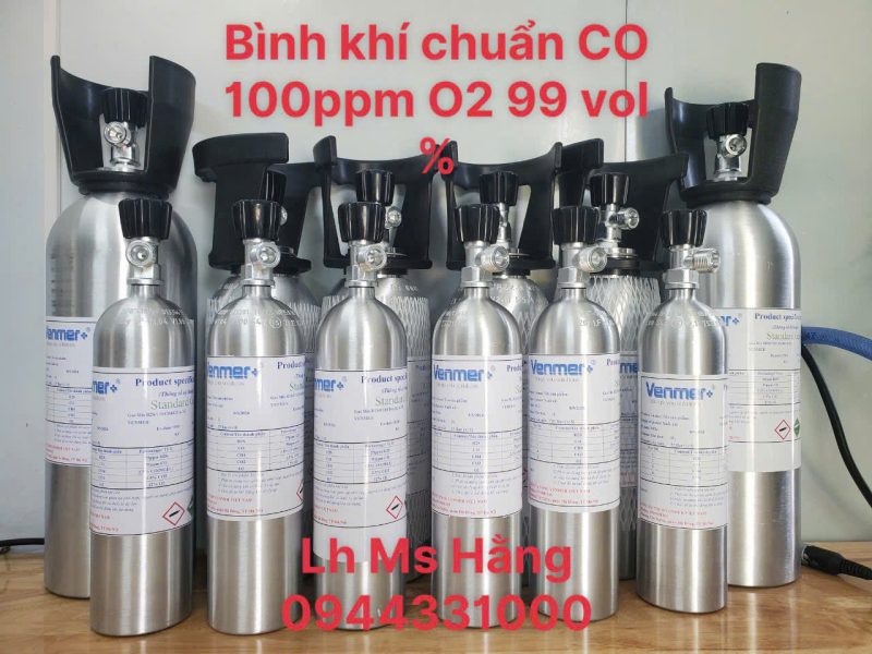 Bình khí chuẩn CO 100ppm O2 99 vol %