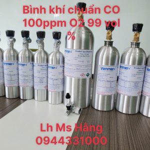 Bình khí chuẩn CO 100ppm O2 99 vol %