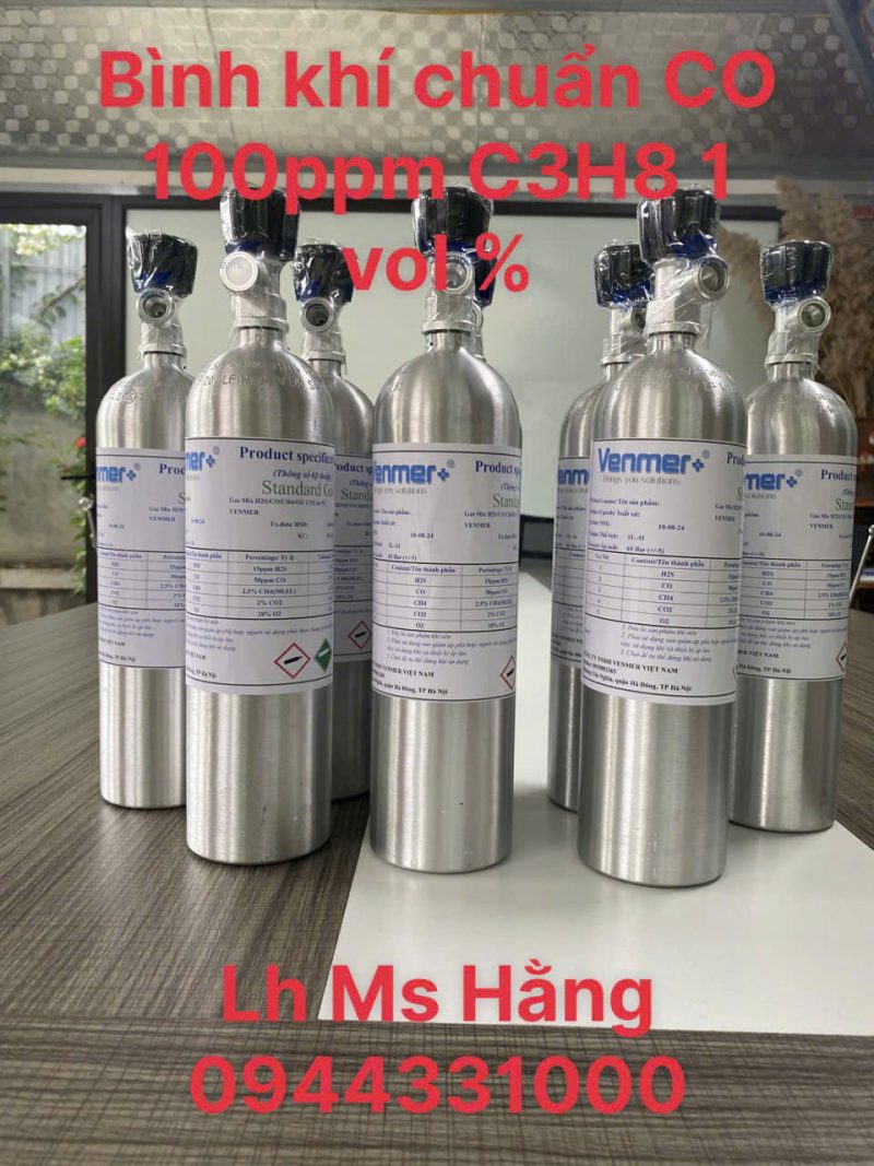 Bình khí chuẩn CO 100ppm C3H8 1 vol %