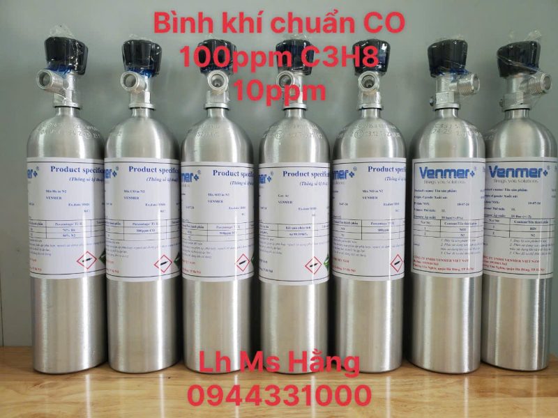 Bình khí chuẩn CO 100ppm C3H8 10ppm