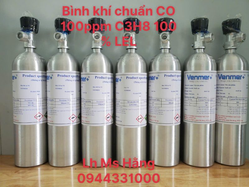 Bình khí chuẩn CO 100ppm C3H8 100 % LEL