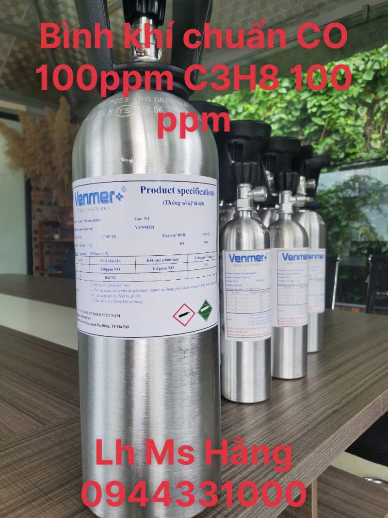 Bình khí chuẩn CO 100ppm C3H8 100ppm