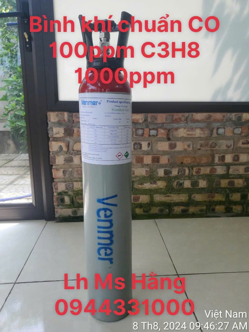 Bình khí chuẩn CO 100ppm C3H8 1000ppm