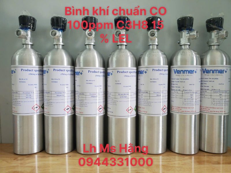 Bình khí chuẩn CO 100ppm C3H8 15 % LEL