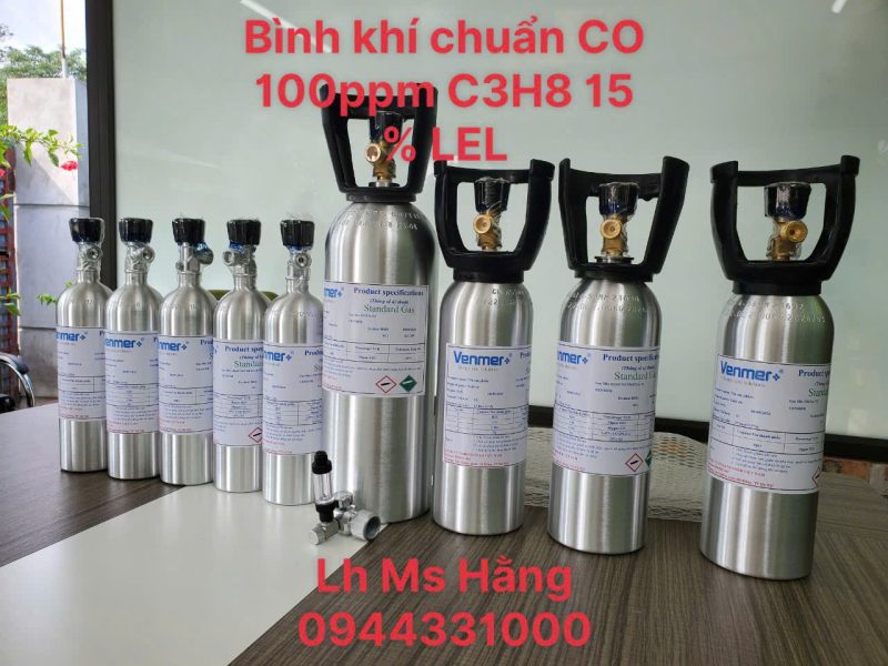 Bình khí chuẩn CO 100ppm C3H8 15 % LEL