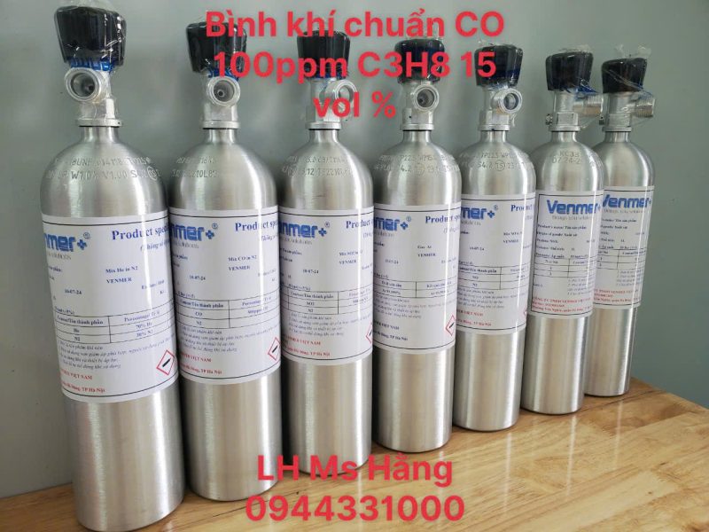 Bình khí chuẩn CO 100ppm C3H8 15 vol %