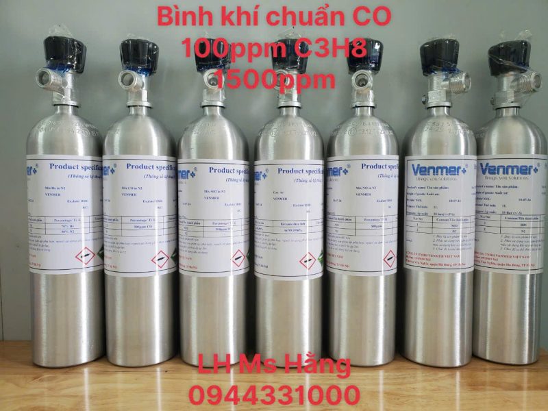 Bình khí chuẩn CO 100ppm C3H8 1500ppm