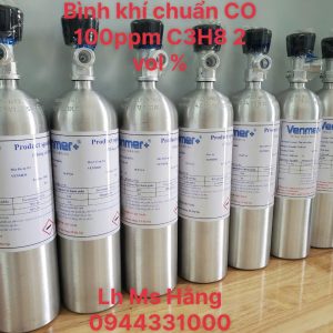 Bình khí chuẩn CO 100ppm C3H8 2 vol %