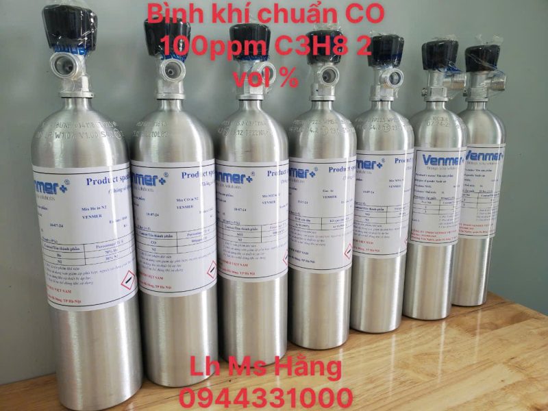 Bình khí chuẩn CO 100ppm C3H8 2 vol %