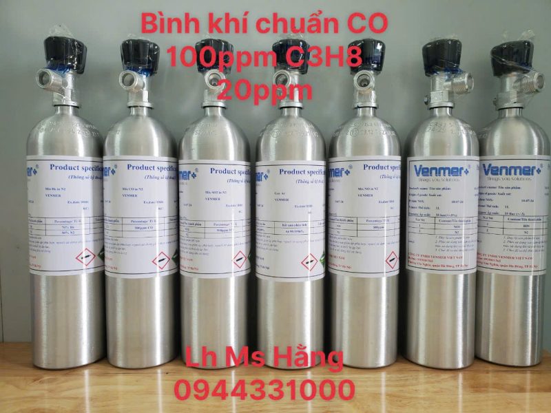 Bình khí chuẩn CO 100ppm C3H8 20ppm