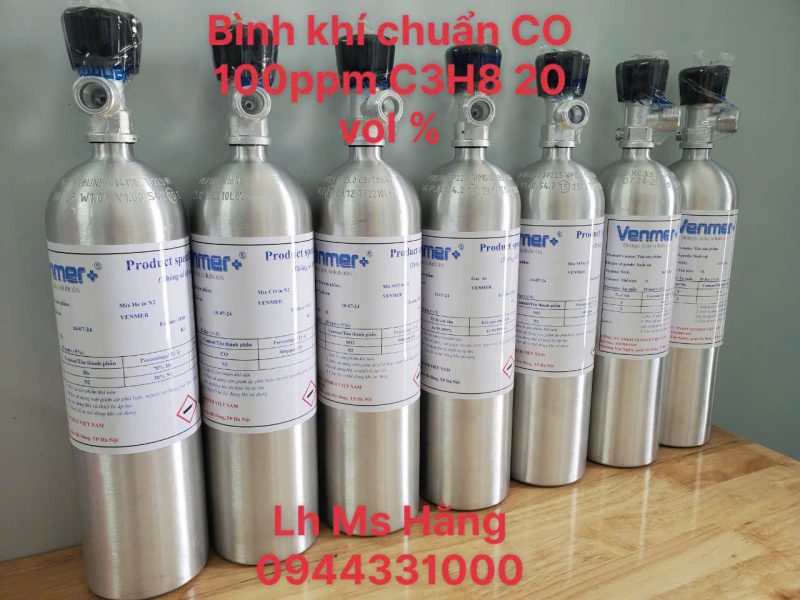 Bình khí chuẩn CO 100ppm C3H8 20 vol %