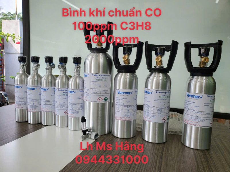 Bình khí chuẩn CO 100ppm C3H8 2000ppm