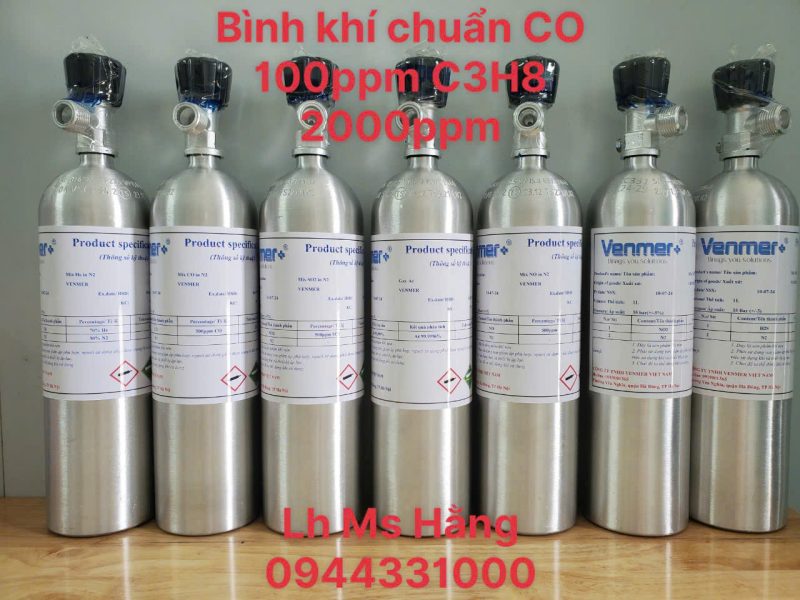 Bình khí chuẩn CO 100ppm C3H8 2000ppm