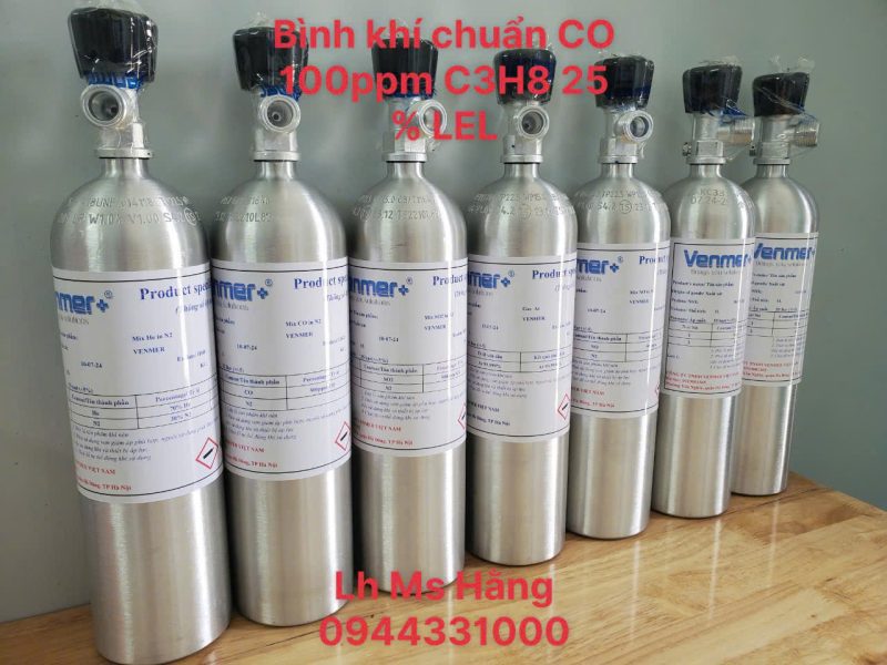 Bình khí chuẩn CO 100ppm C3H8 25 % LEL