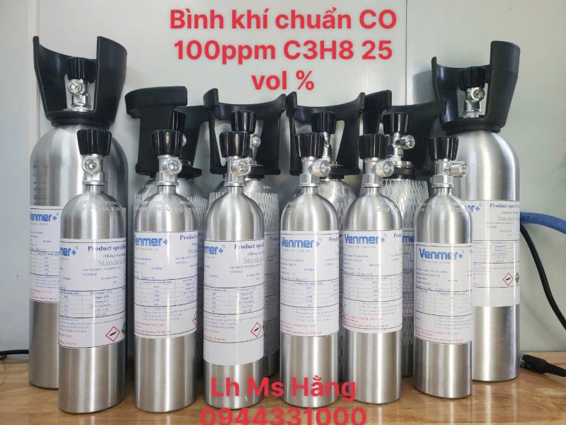 Bình khí chuẩn CO 100ppm C3H8 25 vol %