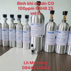 Bình khí chuẩn CO 100ppm C3H8 25 vol %