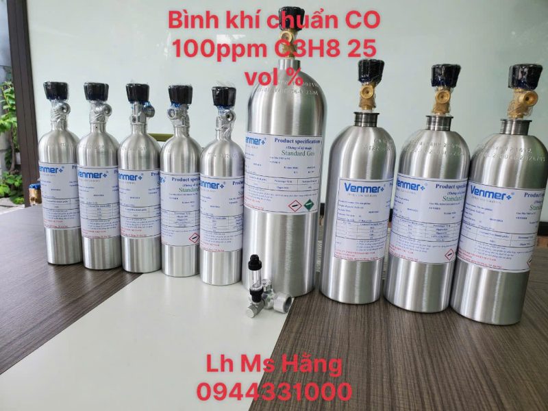 Bình khí chuẩn CO 100ppm C3H8 25 vol %