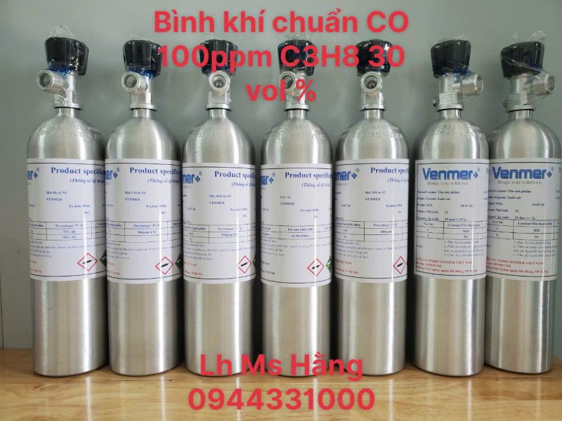 Bình khí chuẩn CO 100ppm C3H8 30 vol %