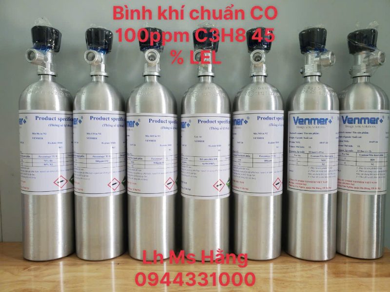 Bình khí chuẩn CO 100ppm C3H8 45 % LEL