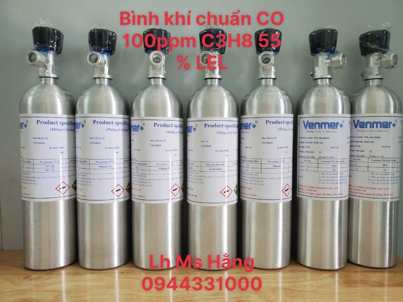 Bình khí chuẩn CO 100ppm C3H8 55 % LEL