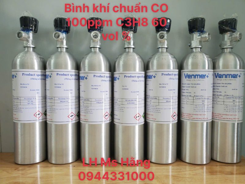 Bình khí chuẩn CO 100ppm C3H8 60 vol %