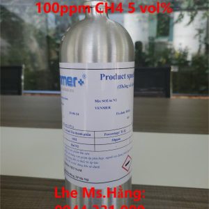 Bình khí chuẩn CO 100ppm CH4 5 vol