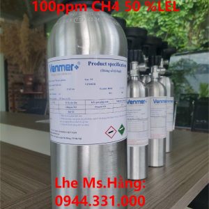 Bình khí chuẩn CO 100ppm CH4 50