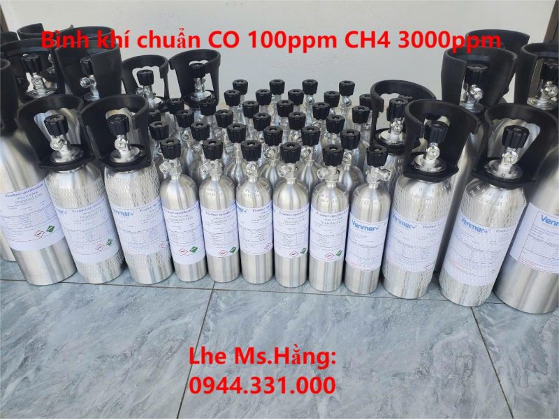 Bình khí chuẩn CO 100ppm CH4 3000ppm