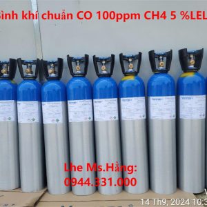 Bình khí chuẩn CO 100ppm CH4 5