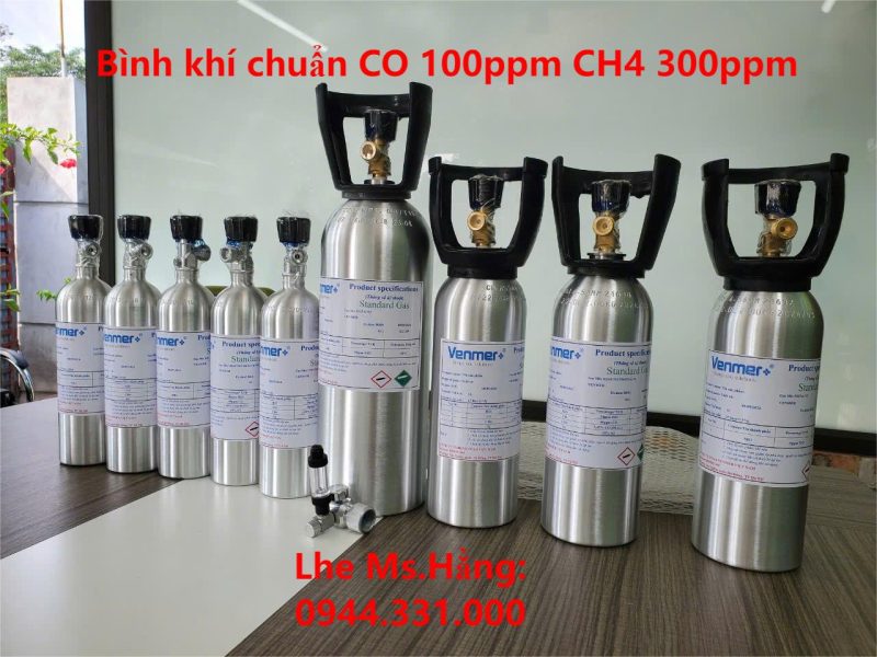 Bình khí chuẩn CO 100ppm CH4 300ppm