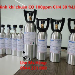 Bình khí chuẩn CO 100ppm CH4 30