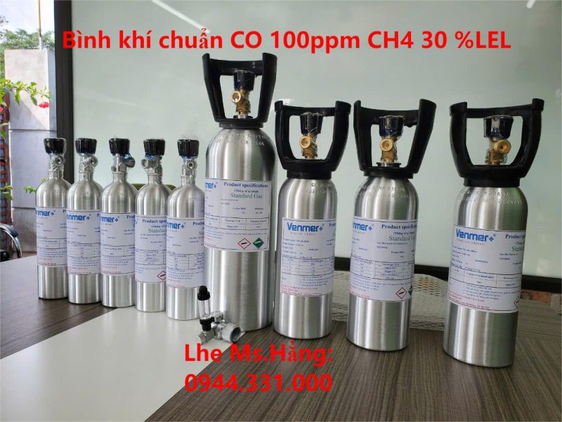 Bình khí chuẩn CO 100ppm CH4 30