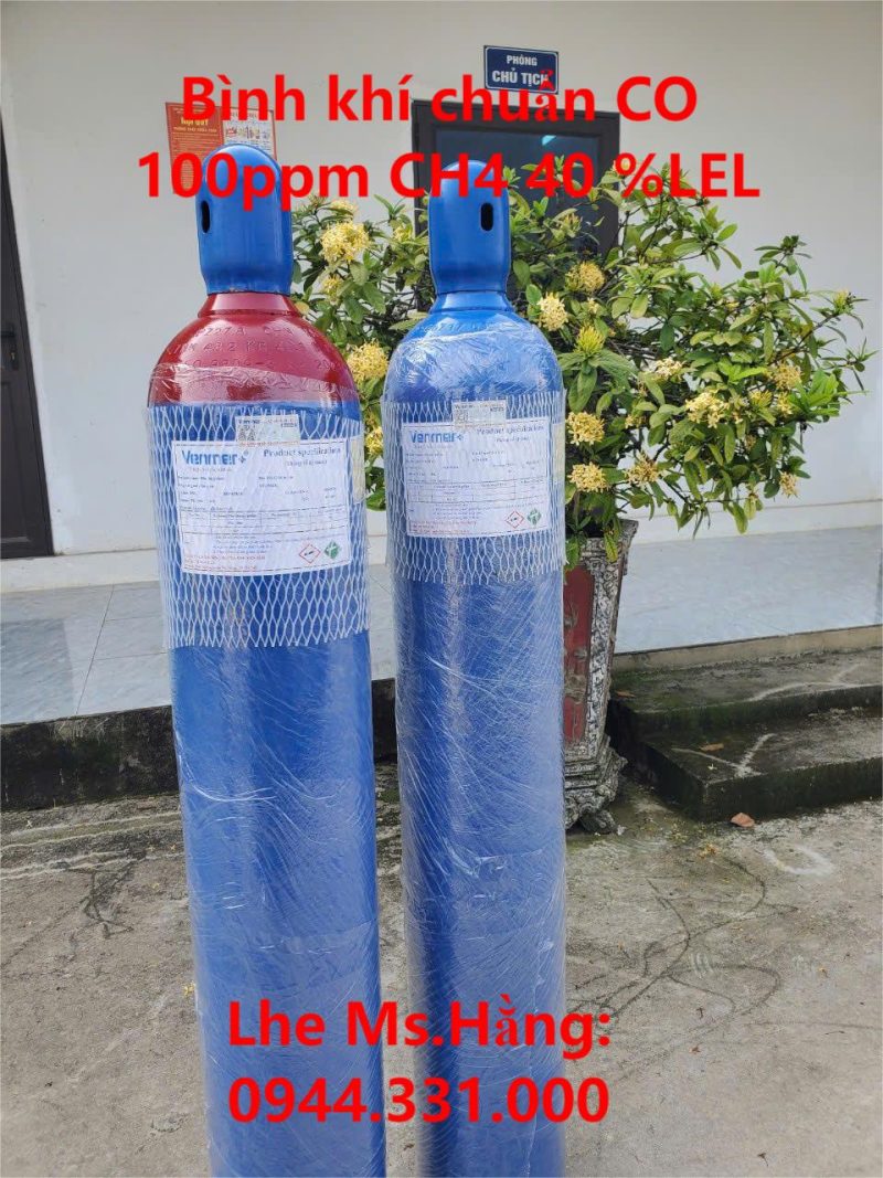 Bình khí chuẩn CO 100ppm CH4 40 %LEL