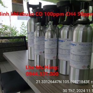 Bình khí chuẩn CO 100ppm CH4 50ppm