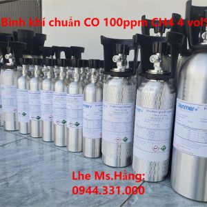 Bình khí chuẩn CO 100ppm CH4 4 vol