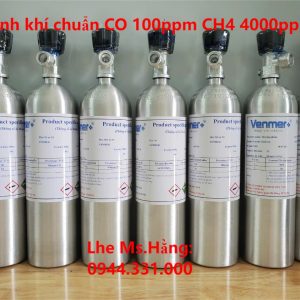 Bình khí chuẩn CO 100ppm CH4 4000ppm