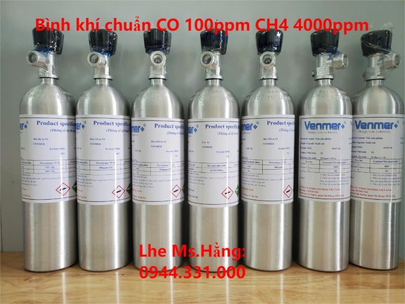 Bình khí chuẩn CO 100ppm CH4 4000ppm