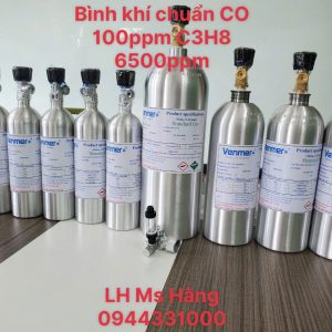 Bình khí chuẩn CO 100ppm C3H8 6500ppm