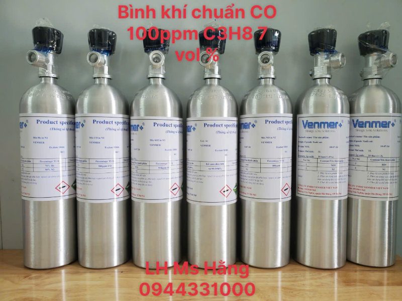 Bình khí chuẩn CO 100ppm C3H8 7 vol %