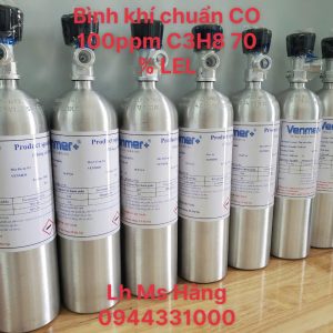 Bình khí chuẩn CO 100ppm C3H8 70 % LEL