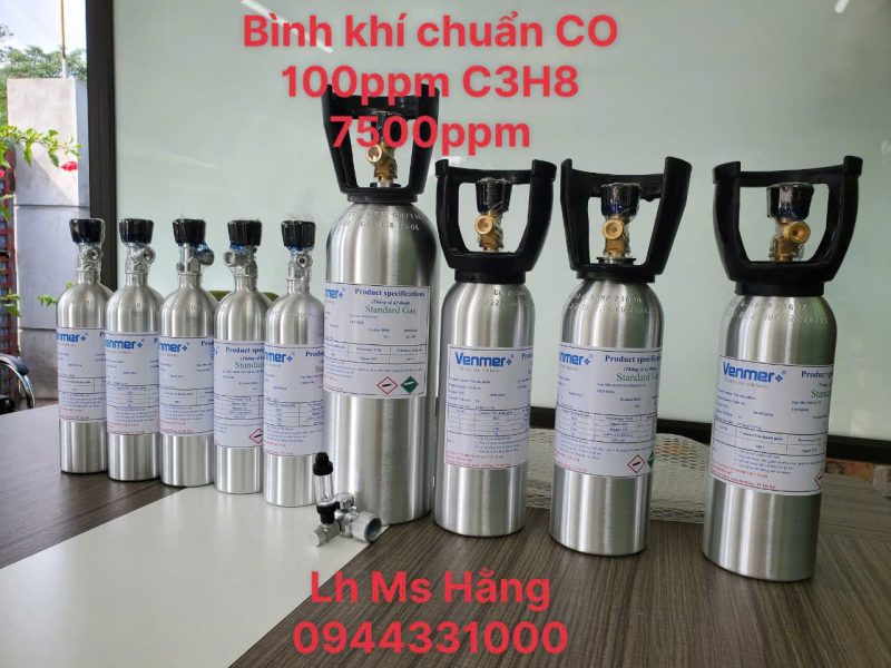 Bình khí chuẩn CO 100ppm C3H8 7500ppm