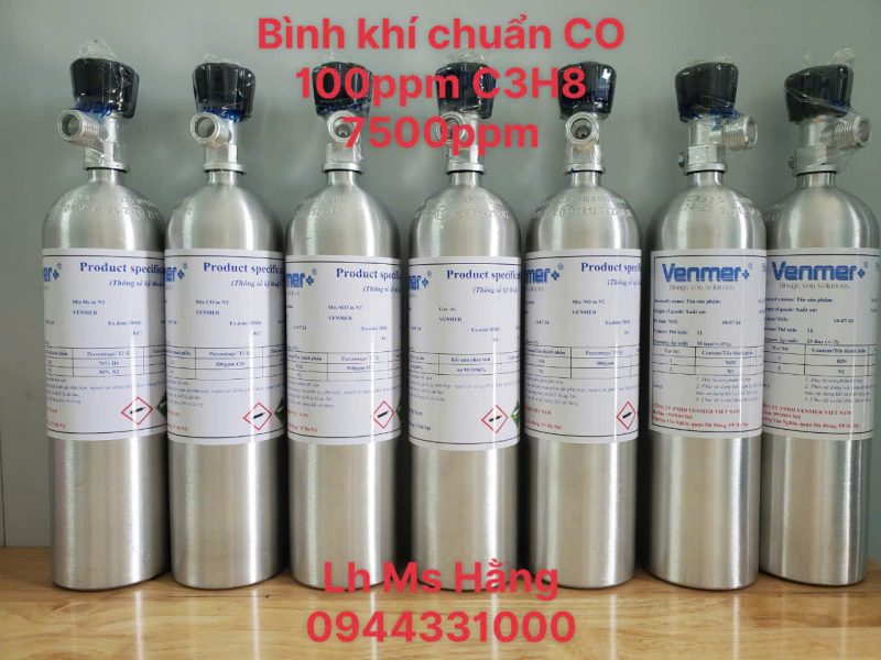 Bình khí chuẩn CO 100ppm C3H8 7500ppm