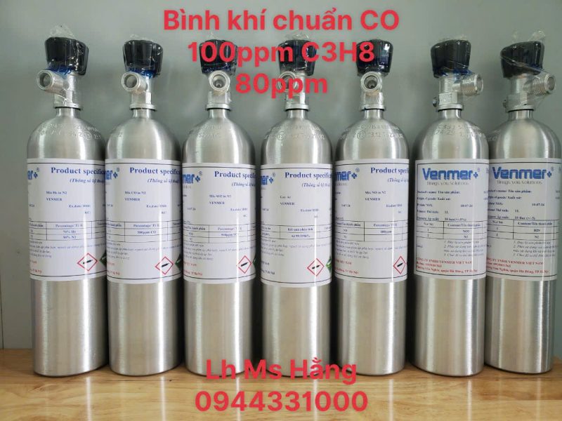 Bình khí chuẩn CO 100ppm C3H8 80ppm